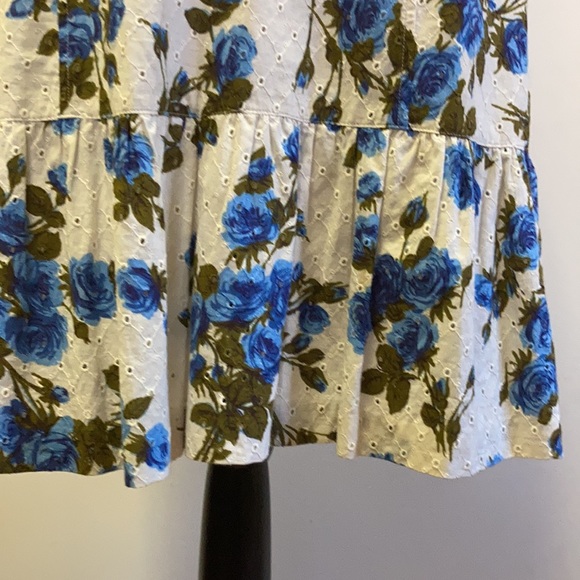 Loft Women’s White -Blue Floral Print Summer Dress/Size:2 - Picture 7 of 7